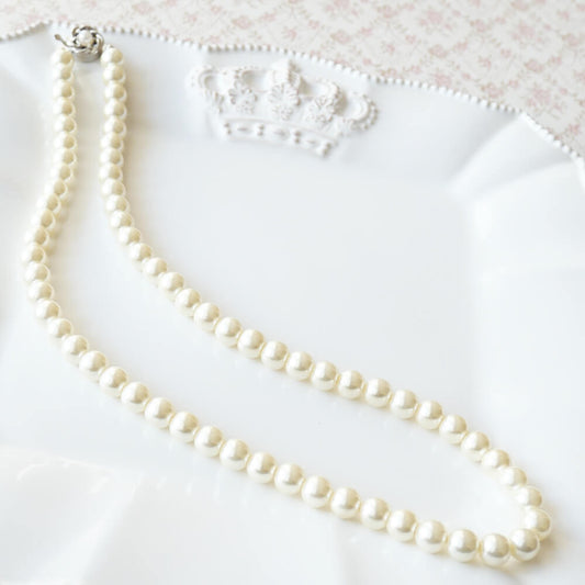 ガラスパール ネックレス 入卒園 8ミリ玉