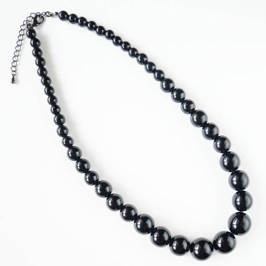 ブラック ボール 黒 玉 ネックレス グラデーション