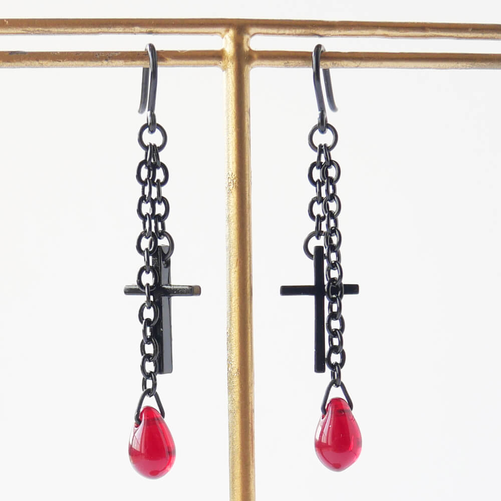 Black and Red Gothic Lolita Earrings
