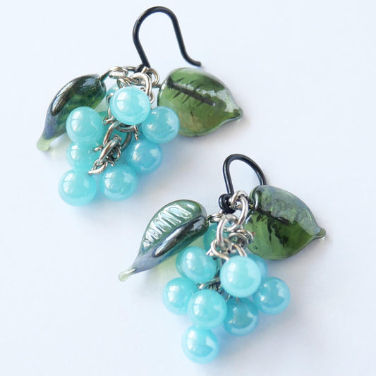 【樹脂ポスト】ガラスの葡萄 グレープ ピアス