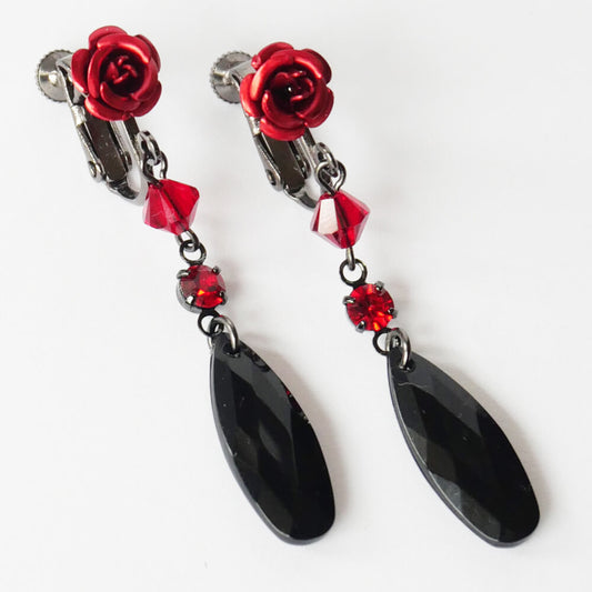 Red Rose Earrings
