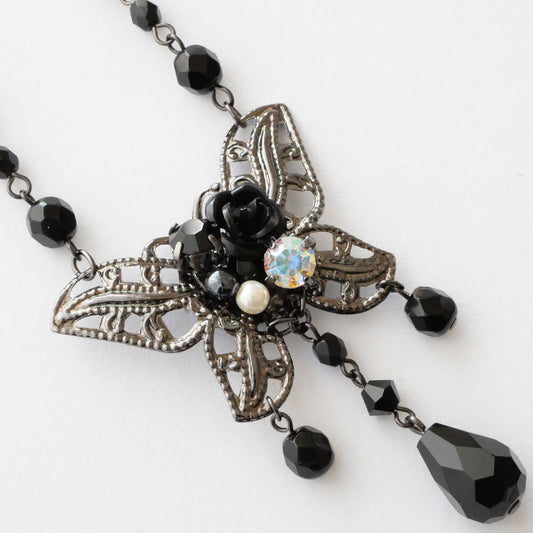 黒薔薇 蝶 バタフライ ゴシック ネックレス