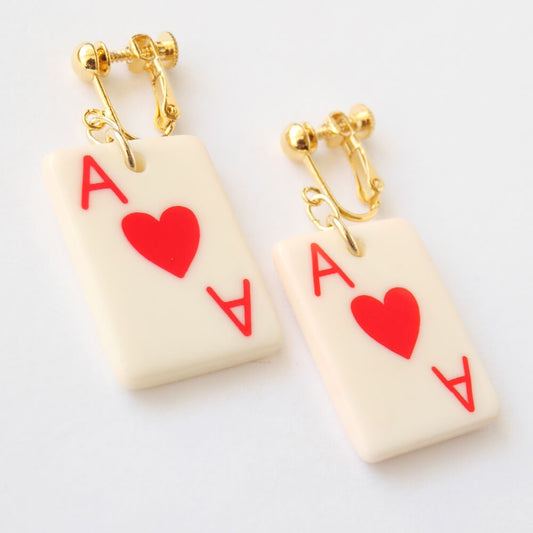 トランプ ハート エース イヤリング