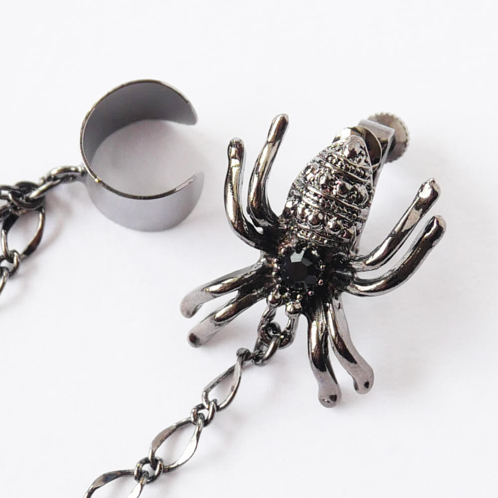イヤリング イヤーカフ スパイダー コウモリ 蜘蛛の巣 Halloween