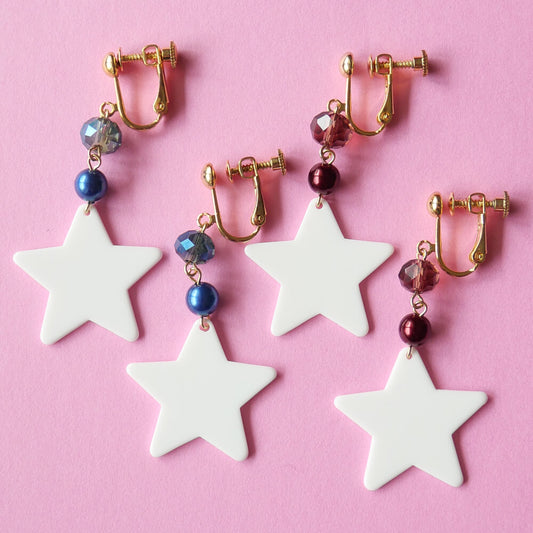 イヤリング スター ホワイト 白 星