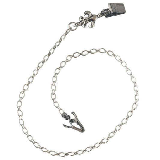 風で飛ばない様に 帽子止め ハットクリップ 便利グッズ 百合の紋章 メタル シルバー