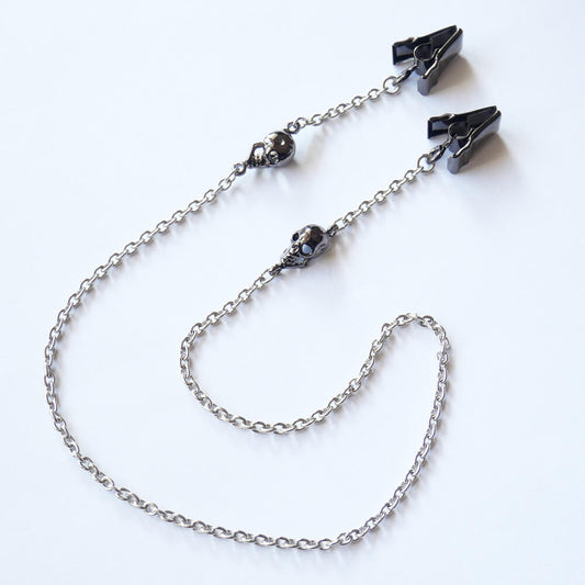 風で飛ばない様に 帽子止め ハットクリップ 髑髏 パンク系