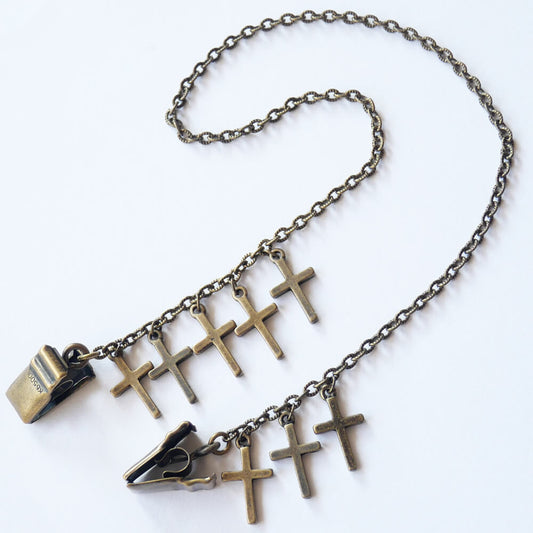 風で飛ばない様に 帽子止め ハットクリップ クロス 十字架 ゴスロリ