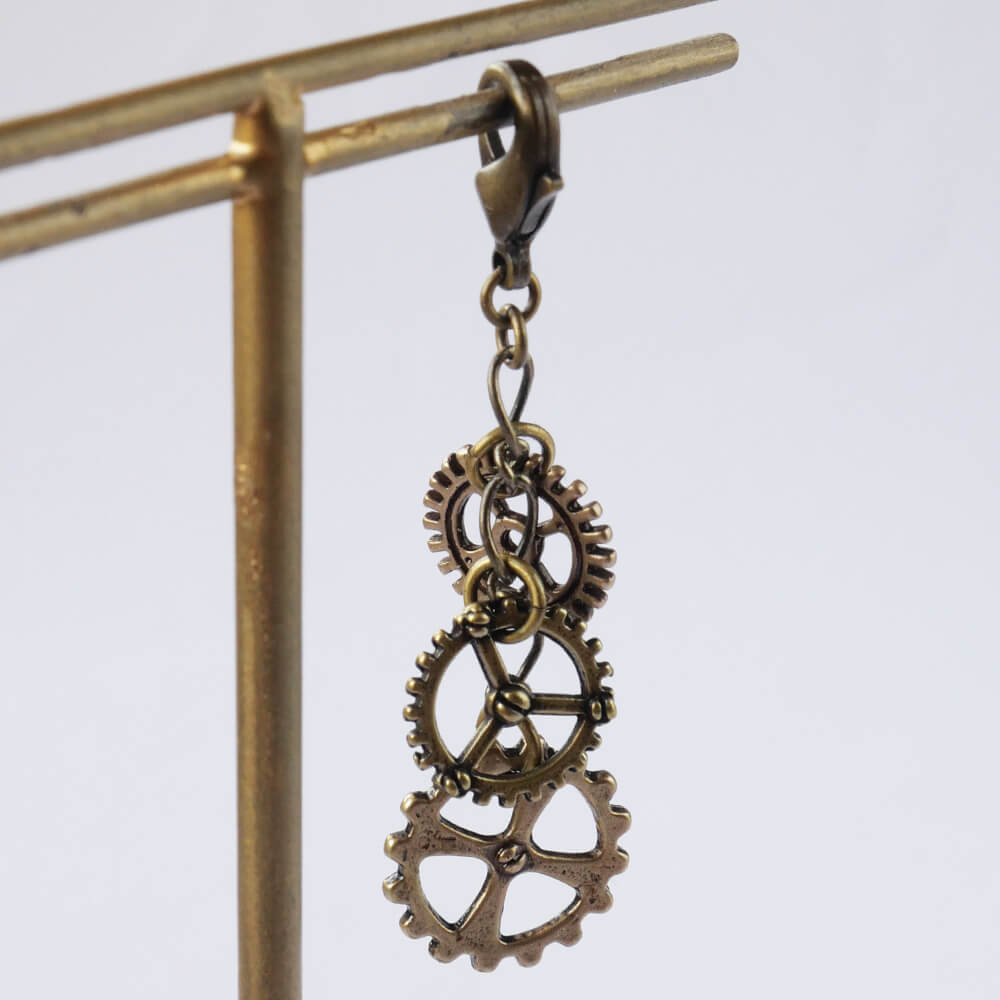 マスクチャーム スチームパンク 歯車 ロング チェーン レディース ギア steampunk