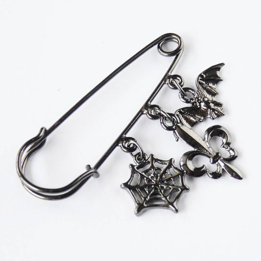 マスクチャーム フィットピン ガンメタ ゴスロリ 蝙蝠 蜘蛛の巣 百合の紋章 カブトピン