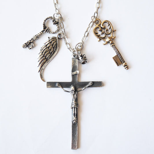 【ゴスロリ オカルト】髑髏 十字架 鍵 チャーム ペンダント