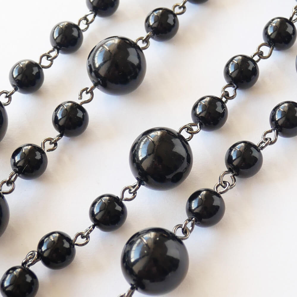 ネックレス ロング ブラック 黒 玉 130センチ ゴスロリ