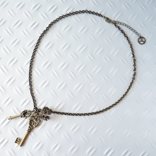 Key Crown Charm Necklace