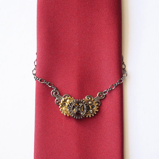スチームパンク ネクタイチェーン 歯車 ギア メンズ ネクタイ アクセサリー
