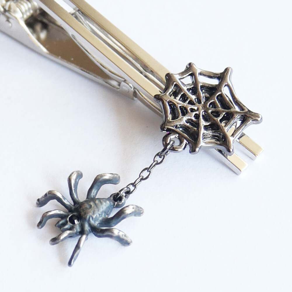 Halloween 蜘蛛の巣 スパイダー ネクタイ ピン ハロウィン