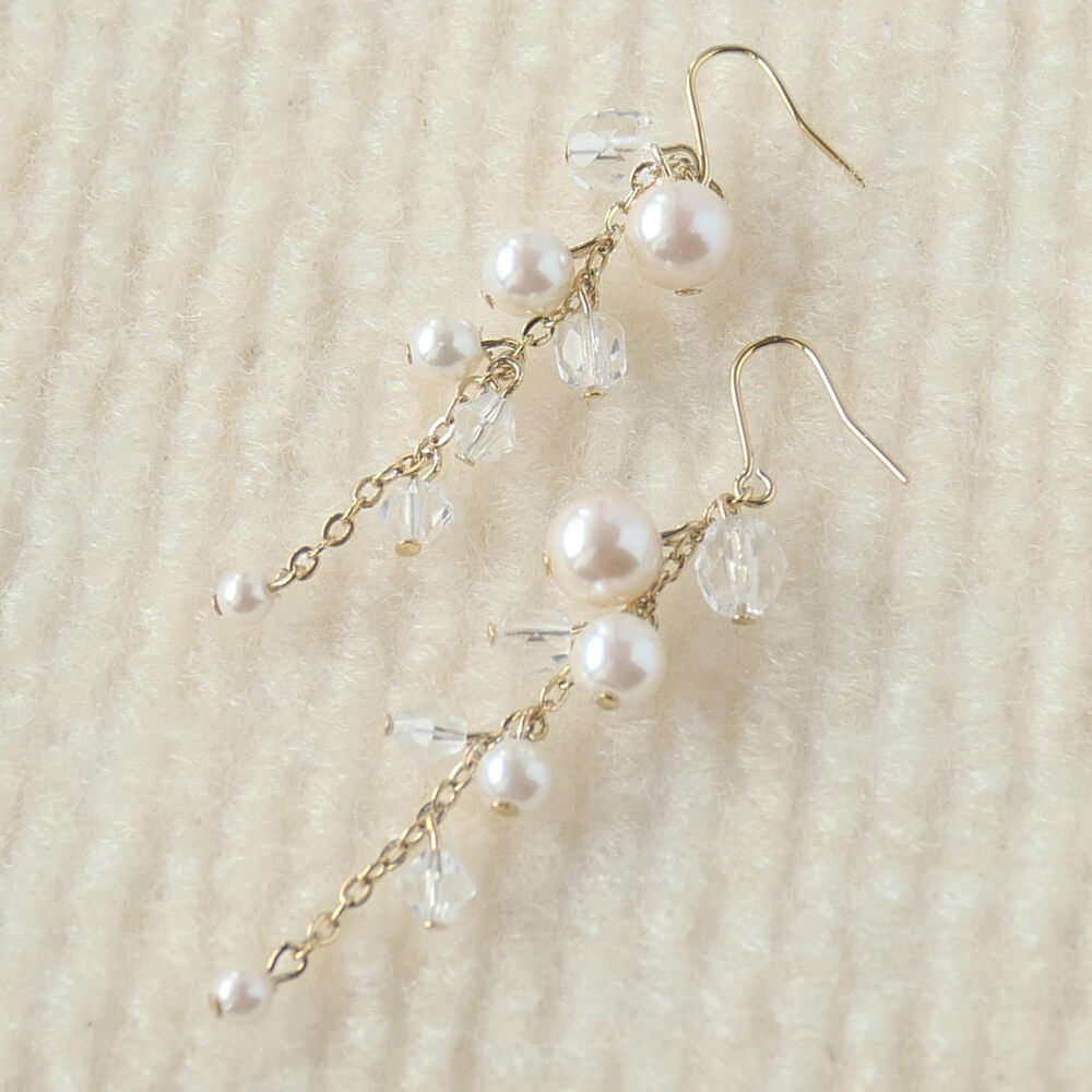 パール チェコビーズ ピアス