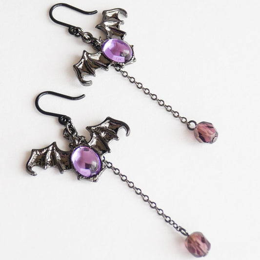 【ノンアレルギー樹脂ポスト】蝙蝠 コウモリ ピアス ハロウィン