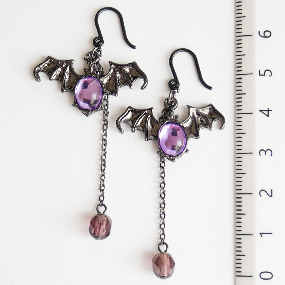 【ノンアレルギー樹脂ポスト】蝙蝠 コウモリ ピアス ハロウィン