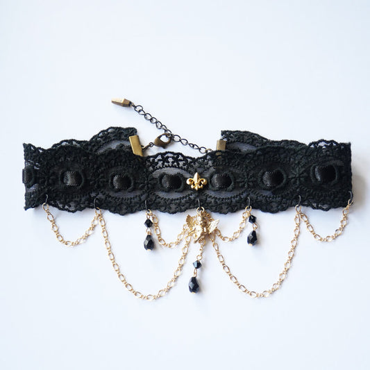 天使 エンジェル ブラックレース チョーカー ゴスロリ レディース
