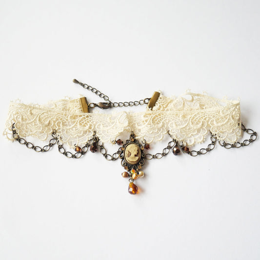 カメオ レース チョーカー オフホワイト