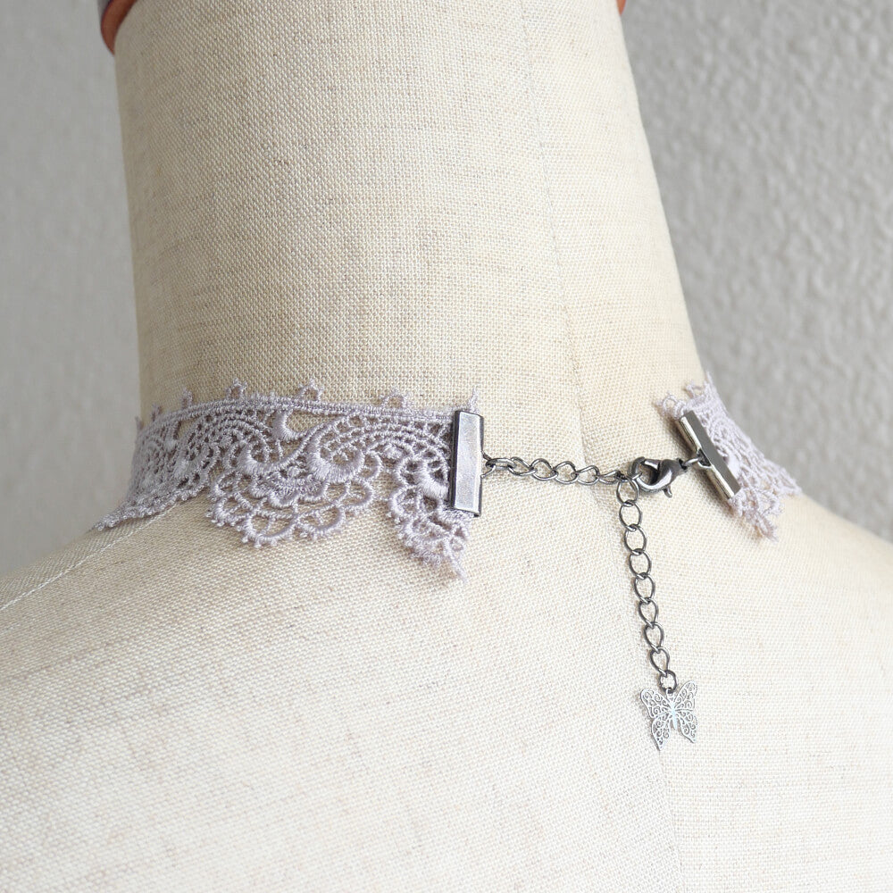 蝶 カメオ レース チョーカー