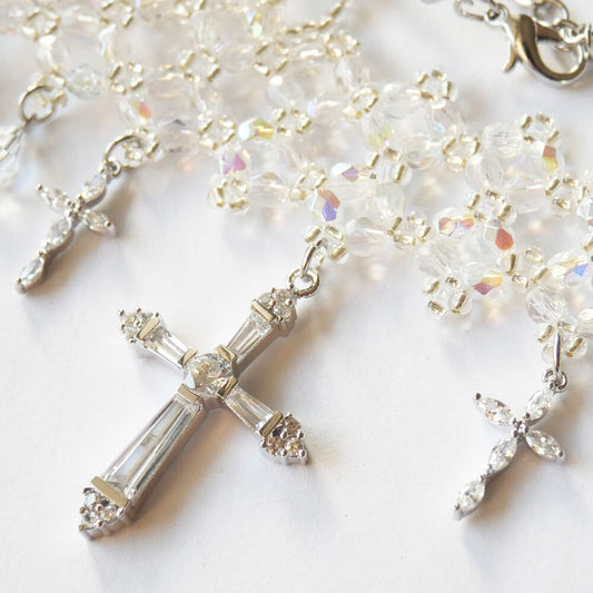 クリスマス 聖夜 十字架 キュービック クロス クリア ビーズチョーカー サンタ コスチューム