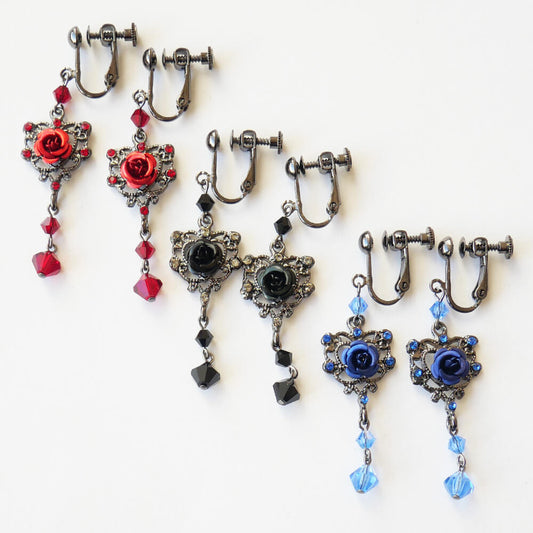 ゴスロリ 薔薇 ゴスハート イヤリング お揃い