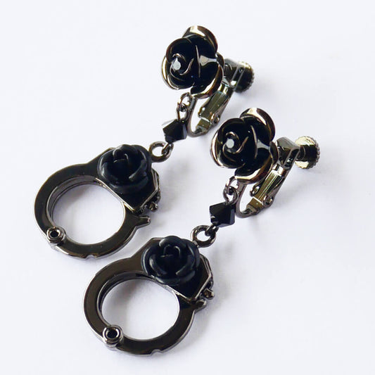 薔薇 手錠 ローズ イヤリング ゴスロリ ガンメタ