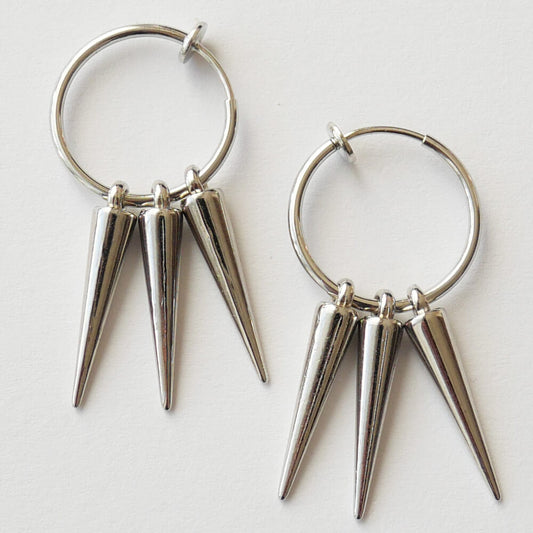 トゲトゲ リング シルバーカラー イヤリング パンクロック V系 ゴシック ゴスロリ ロリータ モード系 レディース メンズ ユニセックス 男女兼用