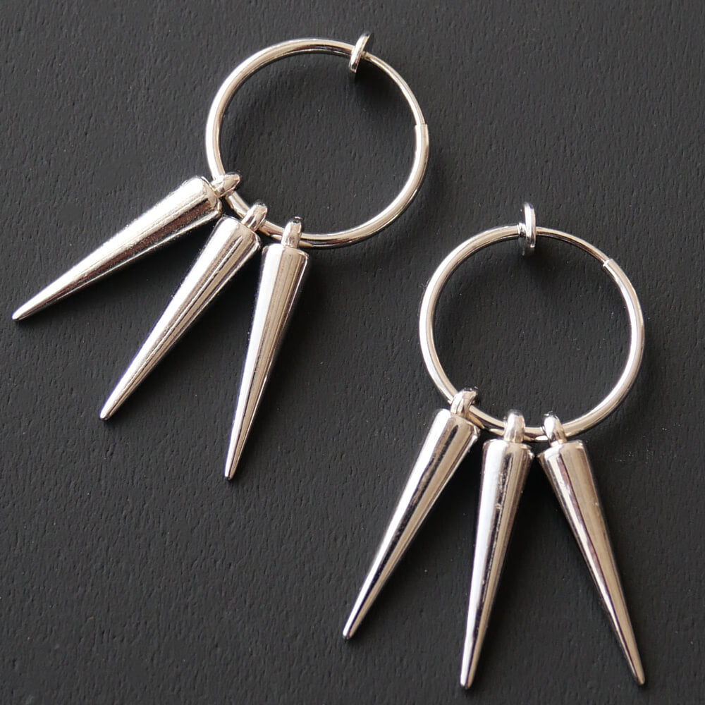 トゲトゲ リング シルバーカラー イヤリング パンクロック V系 ゴシック ゴスロリ ロリータ モード系 レディース メンズ ユニセックス 男女兼用