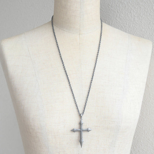 ゴスロリ クロス ネックレス アンティークシルバー 十字架 銀古美