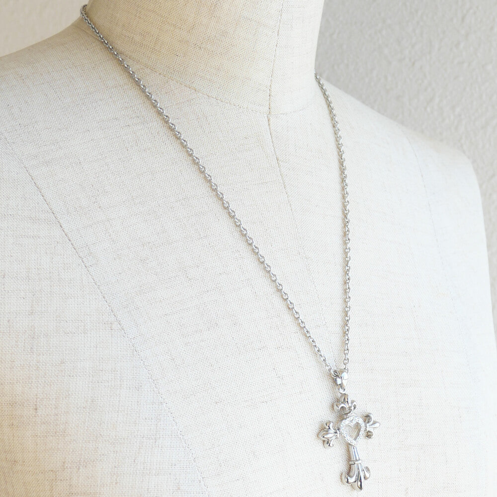 Lily Heart Cross Pendant