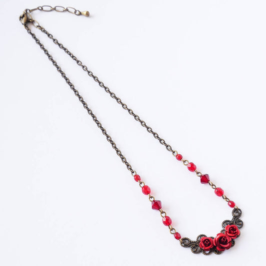 赤 薔薇 ネックレス レッド ローズ ゴス ロリ アンティーク s