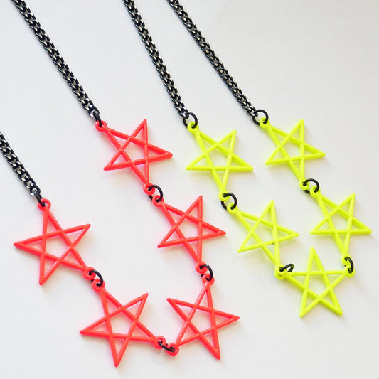サイバー ネオンカラー ネックレス スター 星 蛍光 Y2K