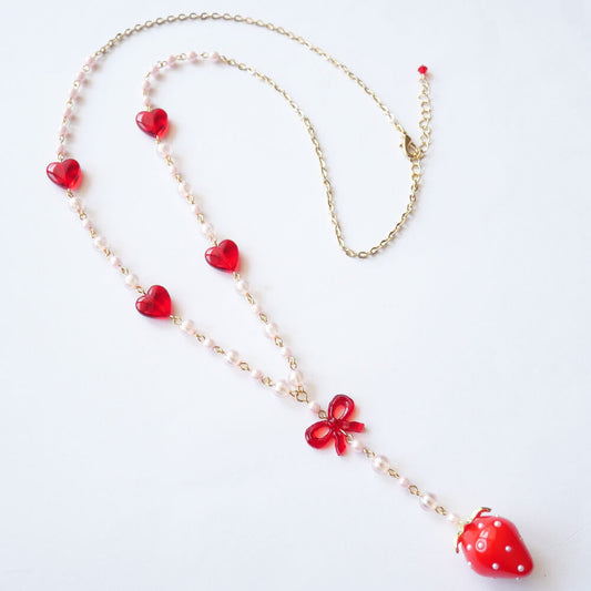 リボン×ハートでときめくロリータネックレス