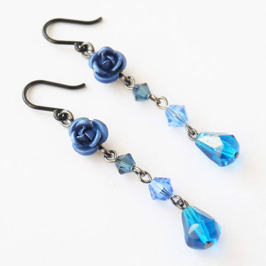 樹脂ピアス 薔薇 ミニ ドロップ