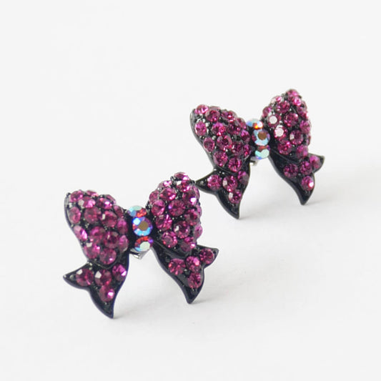 ピンクストーン リボン ピアス BLACKPINK