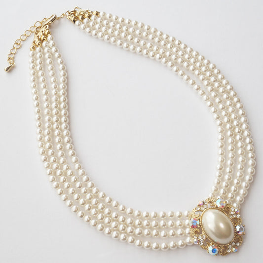 オーバルパール 4連チョーカー