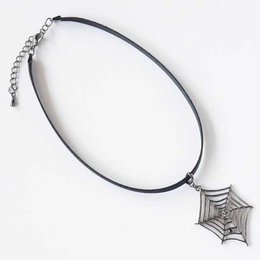 ハロウィン スパイダー 蜘蛛の巣 サテン チョーカー レディース メンズ