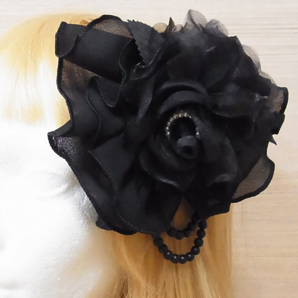 コサージュ 黒 薔薇 ブラック ブーケ ゴスロリ