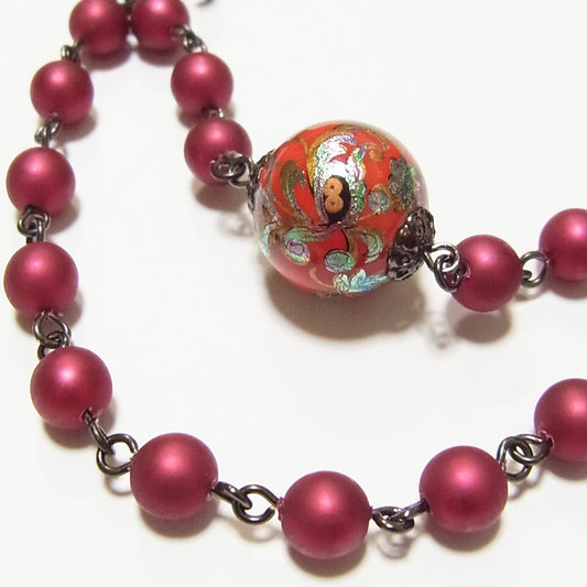 ガンメタ 2連 パール カーディガンクリップ ワイン ブルー 便利グッズ チェーン 和玉 ストール 止め