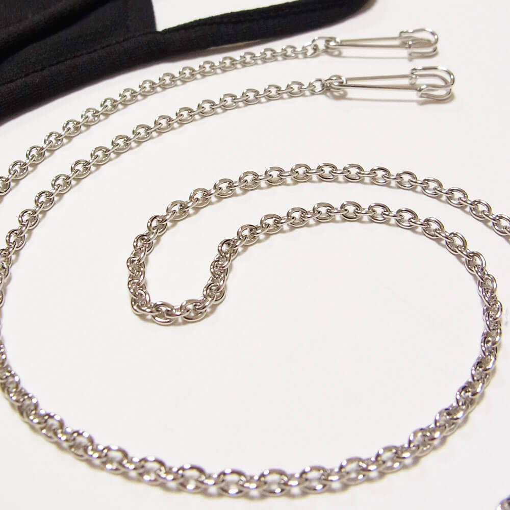 マスクチェーン シルバー 安ピン V系 メンズ パンク ゴスロリ ロリータ