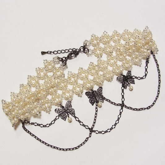 tearsheaven チョーカー パール 蝶 ビーズ パーティ ゴージャス コスチューム ジュエリー ゴスロリ エレガンス