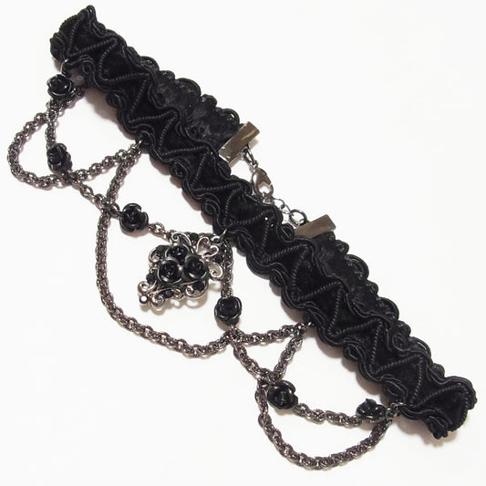 黒 薔薇 ブラック ローズ ブレード チョーカー ゴスロリ コスプレ