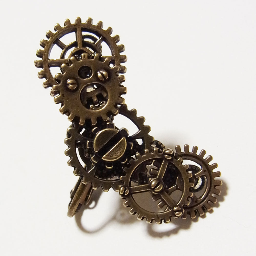 steampunk 歯車 ギア スチームパンク アンティーク イヤリング (片耳タイプ)