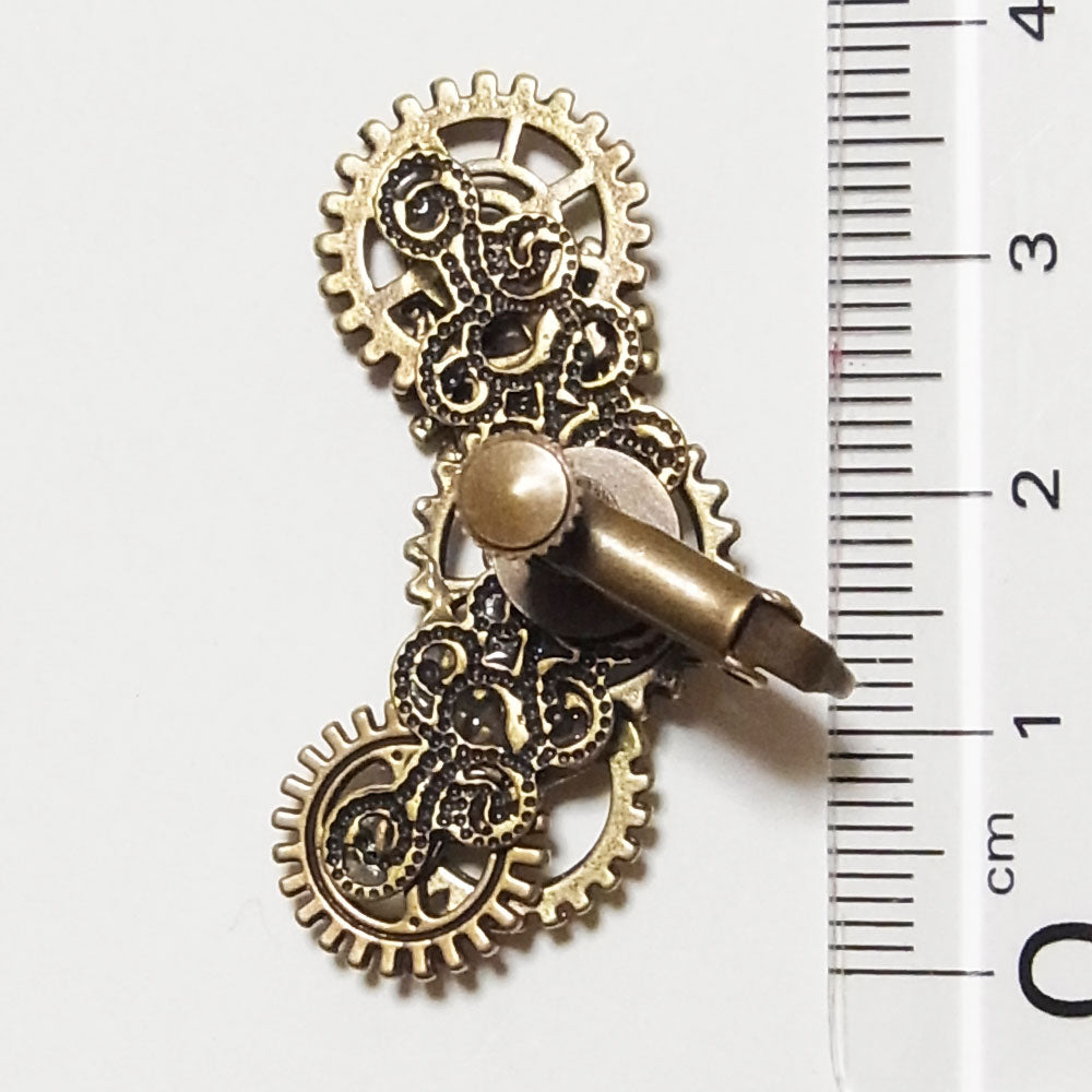 steampunk 歯車 ギア スチームパンク アンティーク イヤリング (片耳タイプ)