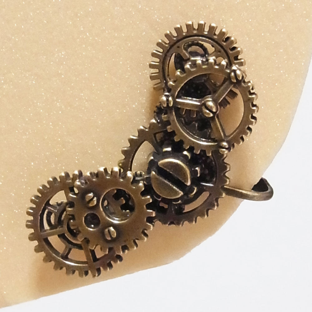 steampunk 歯車 ギア スチームパンク アンティーク イヤリング (片耳タイプ)