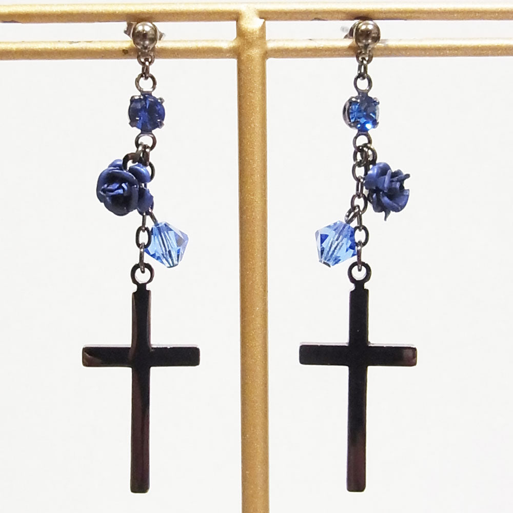 tearsheaven ティアーズヘブン 薔薇&十字架ピアス ローズ クロス