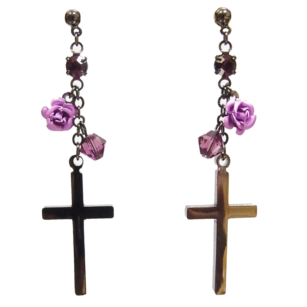 tearsheaven ティアーズヘブン 薔薇&十字架ピアス ローズ クロス