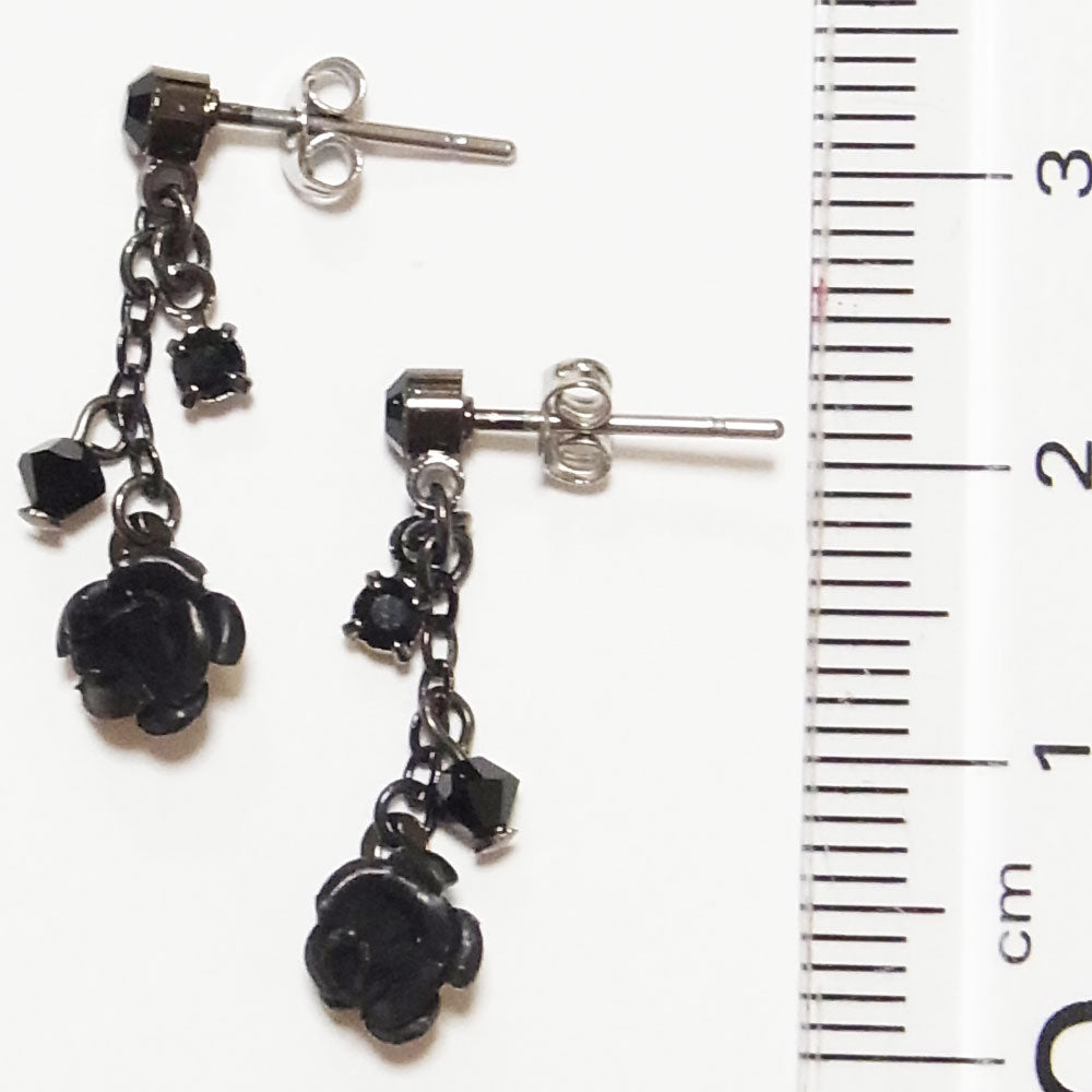 ピアス バラ ローズ 小さめ ゴスロリ 赤 黒 青 紫 薔薇